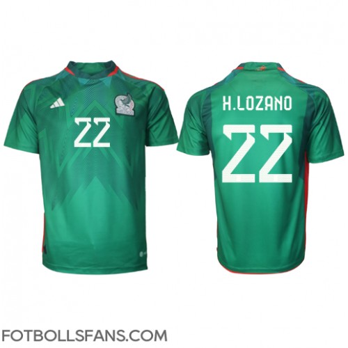 Mexiko Hirving Lozano #22 Replika Hemmatröja VM 2022 Kortärmad